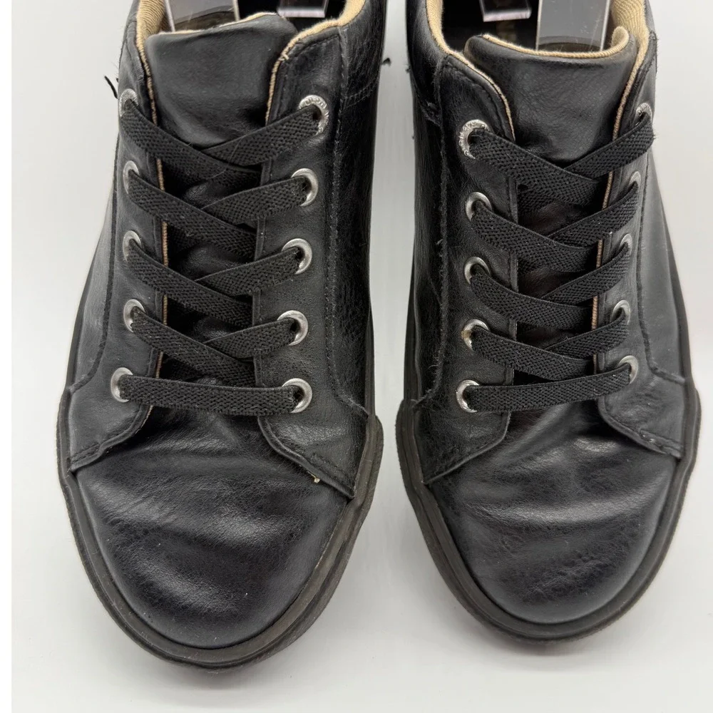 Old Navy Everyday Sneakers Kids Size 3 Black Faux Leather Low Top  Unisex‎